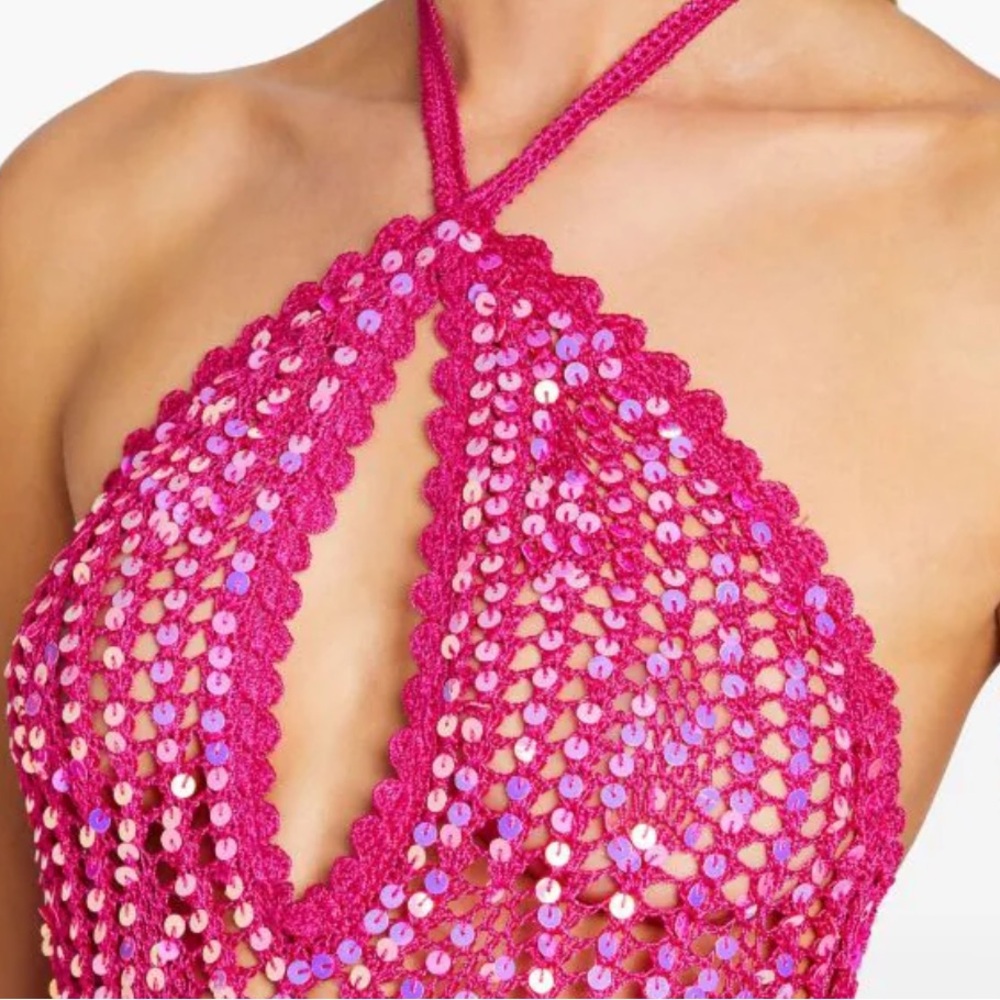 Retrofete massie sequin crochet halter neck maxi dress - Picture 6 of 6